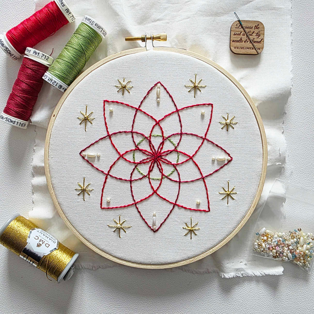 Winter Blooms 1 Hand Embroidery Project - Free