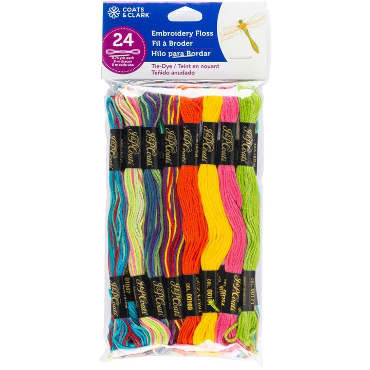 Tie Dye Coats &amp; Clark 6-Strand Embroidery Floss Pack 24/Pkg