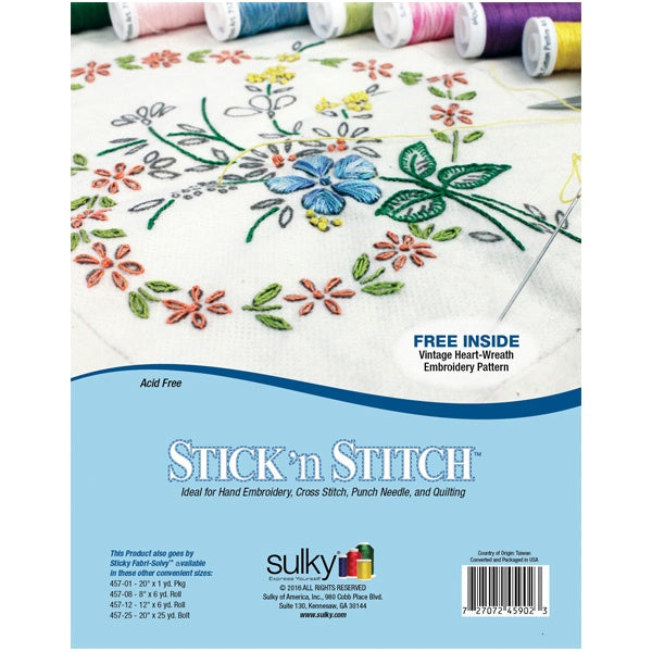 Sulky Stick and Stitch - Sulky Sticky Fabri-Solvy Stabilizer 12/Pack