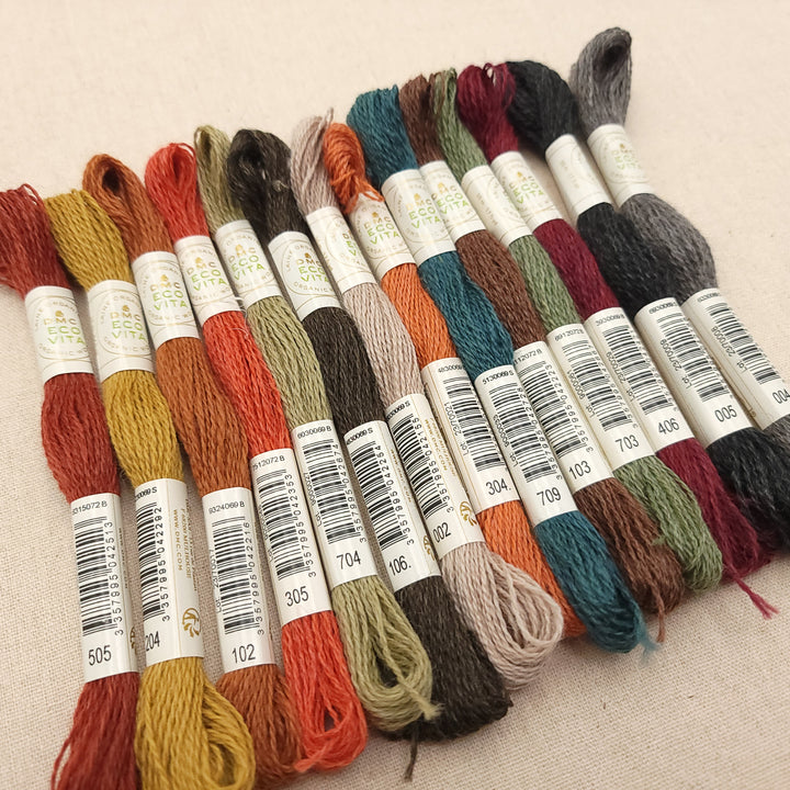 Fall Color Set - DMC Eco Vita 100% Organic Wool Embroidery Floss