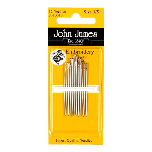 Size 1-5 John James Embroidery Needles