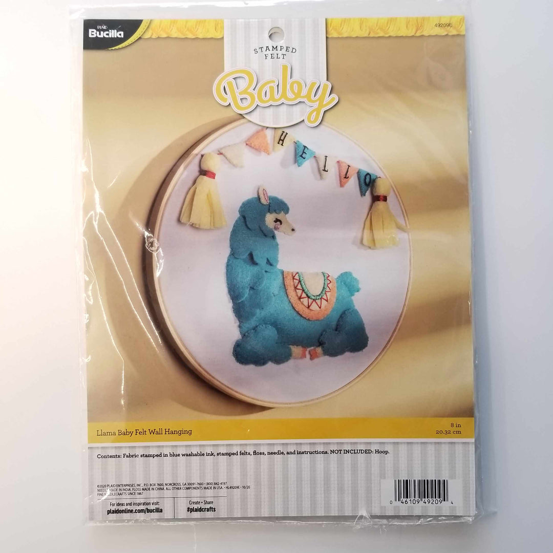 Llama Baby Wall Hanging Felt Applique Kit