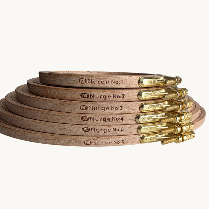 Nurge Beech Wood Embroidery Hoops Size options 4 - 10-Inch