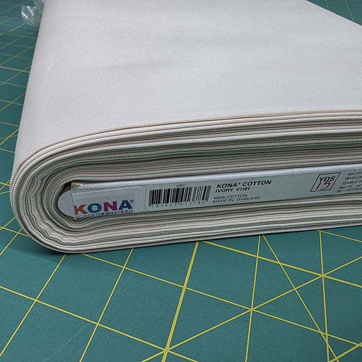 Ivory Kona Cotton - 1/2 yard cut (18x44-Inches)