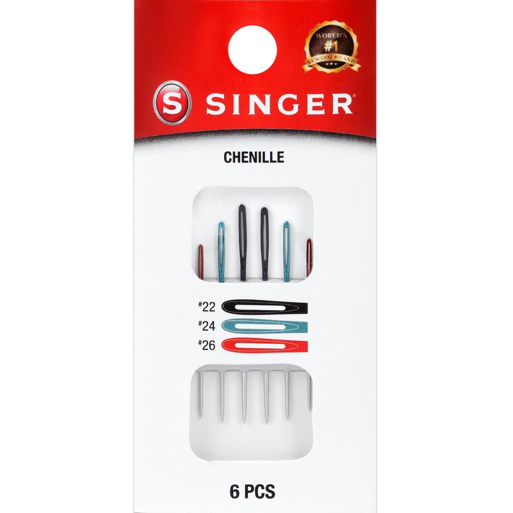 Singer Chenille Color Eye Needles - Sizes 22, 24, &amp; 26