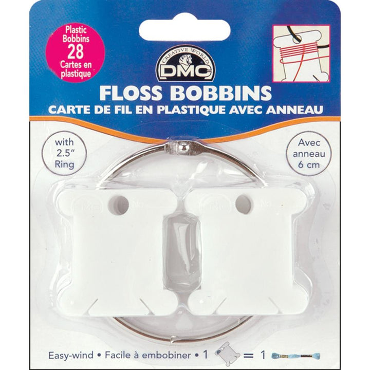 DMC Plastic Floss Bobbins with Ring