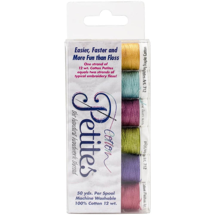 Brights Collection Sulky Sampler 12wt Cotton Petites 6 pack - Embroidery Thread for Hand and Machine Work.