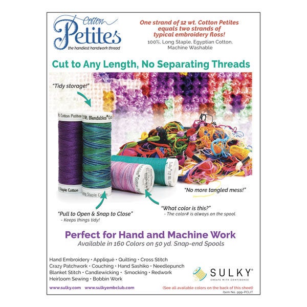 Spring Colors Collection Sulky Sampler 12wt Cotton Petites 6 pack - Embroidery Thread
